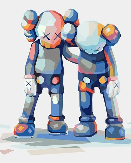 Pop Art Anime Bear Kaws Canvas Print: Modern, Vibrant Wall Decor