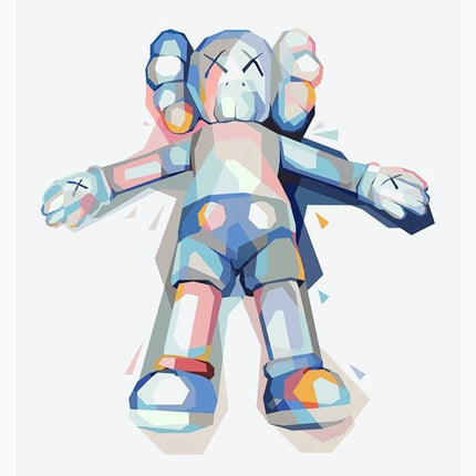Pop Art Anime Bear Kaws Canvas Print: Modern, Vibrant Wall Decor