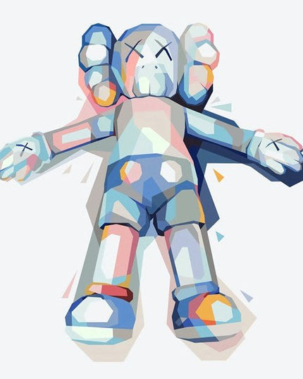 Pop Art Anime Bear Kaws Canvas Print: Modern, Vibrant Wall Decor