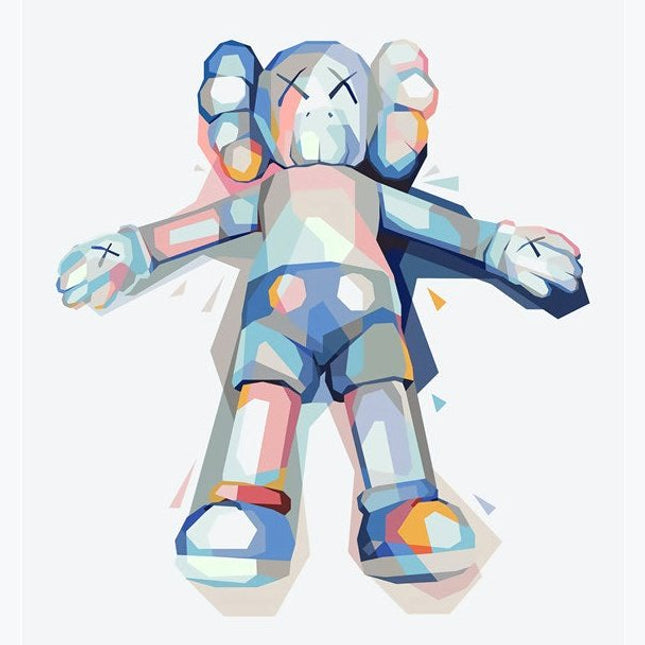 Pop Art Anime Bear Kaws Canvas Print: Modern, Vibrant Wall Decor