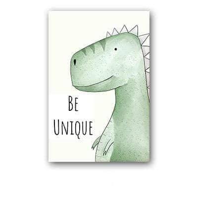 Positive Cartoon Animals Canvas Print - Uplifting Whimsical Art