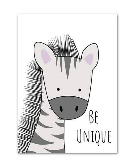 Positive Cartoon Animals Canvas Print - Uplifting Whimsical Art