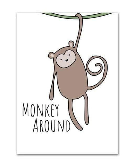 Positive Cartoon Animals Canvas Print - Uplifting Whimsical Art