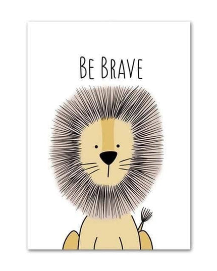 Positive Cartoon Animals Canvas Print - Uplifting Whimsical Art