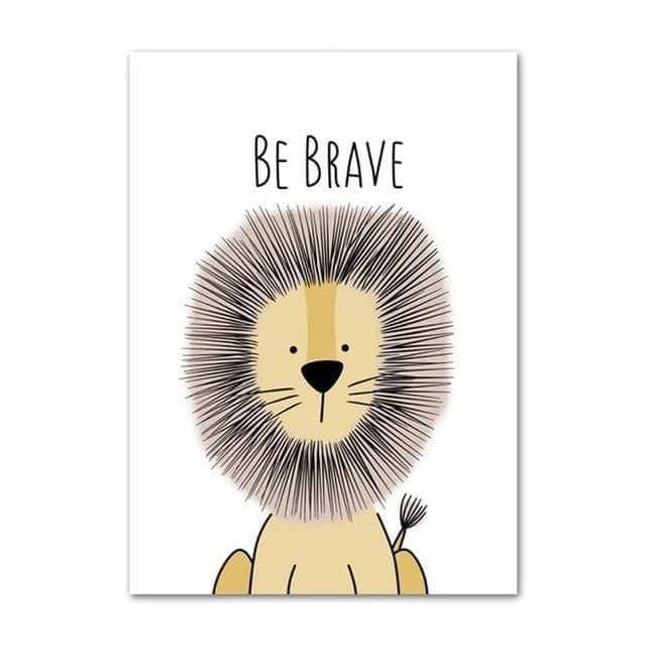 Positive Cartoon Animals Canvas Print - Uplifting Whimsical Art