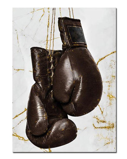 Powerful Strikes: Boxing Gloves Modern Canvas Print Poster 