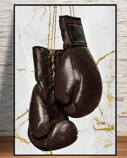 Powerful Strikes: Boxing Gloves Modern Canvas Print Poster 