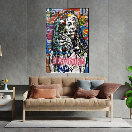 Reggae Legend - Bob Marley Graffiti Pop Art Poster Wall Poster