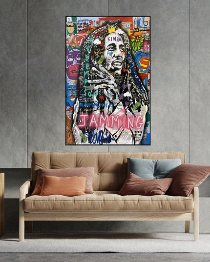 Reggae Legend - Bob Marley Graffiti Pop Art Poster Wall Poster