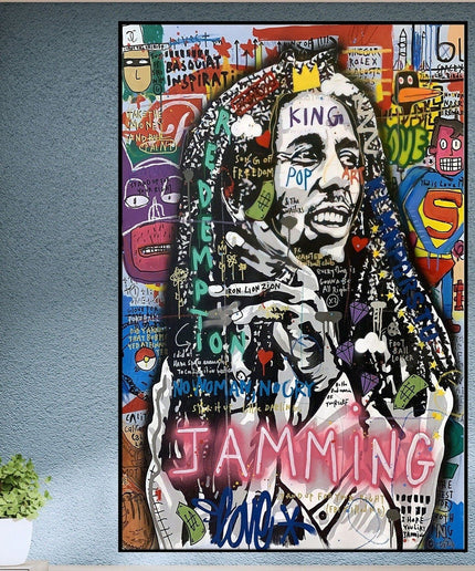 Reggae Legend - Bob Marley Graffiti Pop Art Poster Wall Poster