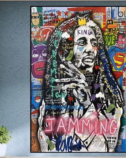 Reggae Legend - Bob Marley Graffiti Pop Art Poster Wall Poster