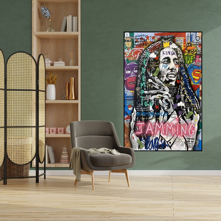 Reggae Legend - Bob Marley Graffiti Pop Art Poster Wall Poster