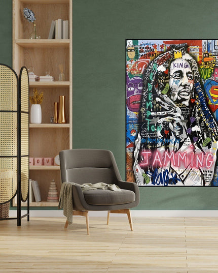 Reggae Legend - Bob Marley Graffiti Pop Art Poster Wall Poster