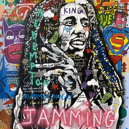 Reggae Legend - Bob Marley Graffiti Pop Art Poster Wall Poster