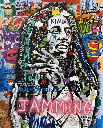 Reggae Legend - Bob Marley Graffiti Pop Art Poster Wall Poster