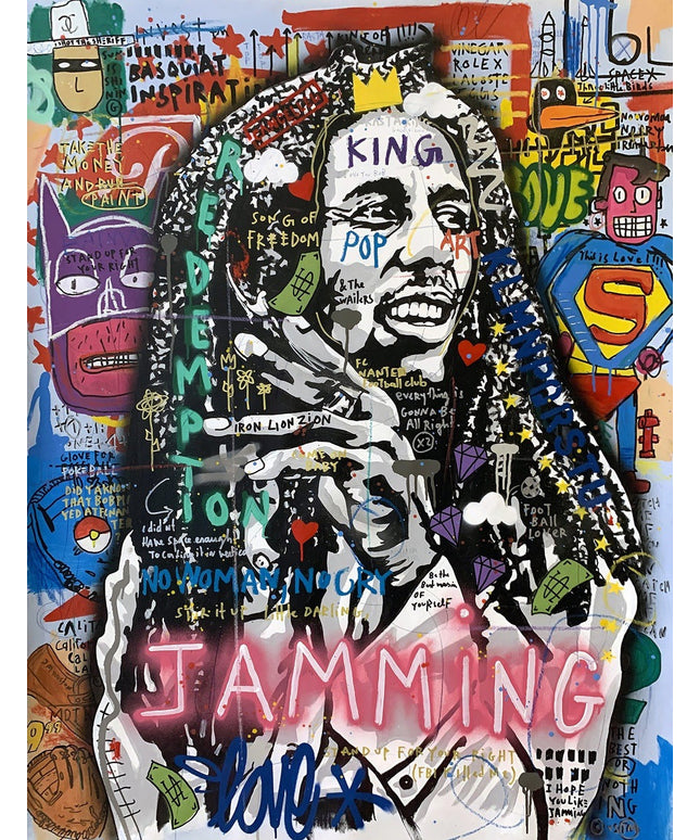 Reggae Legend - Bob Marley Graffiti Pop Art Poster Wall Poster