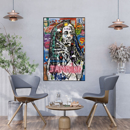 Reggae Legend - Bob Marley Graffiti Pop Art Poster Wall Poster