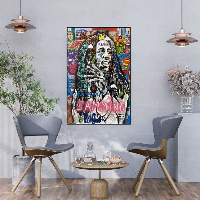 Reggae Legend - Bob Marley Graffiti Pop Art Poster Wall Poster