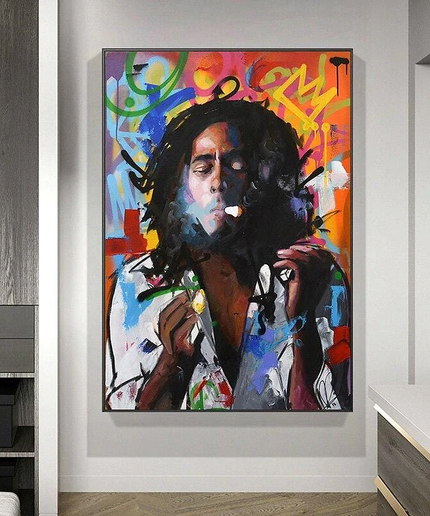 Reggae Legend: Bob Marley Graffiti Portrait Print Wall Poster