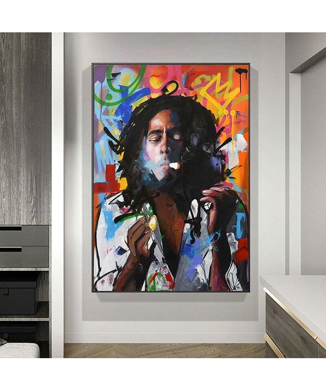 Reggae Legend: Bob Marley Graffiti Portrait Print Wall Poster