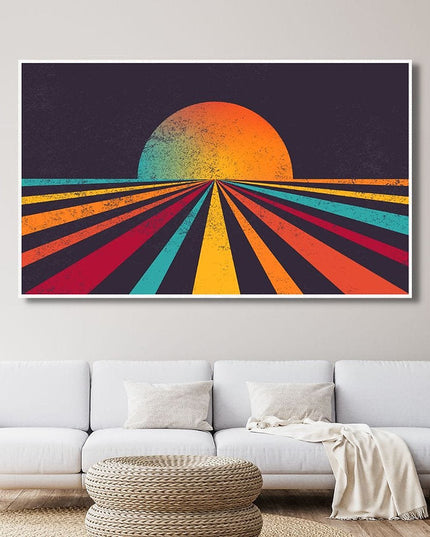 Retro Sun: Nostalgic Vibes Canvas Print Wall Poster