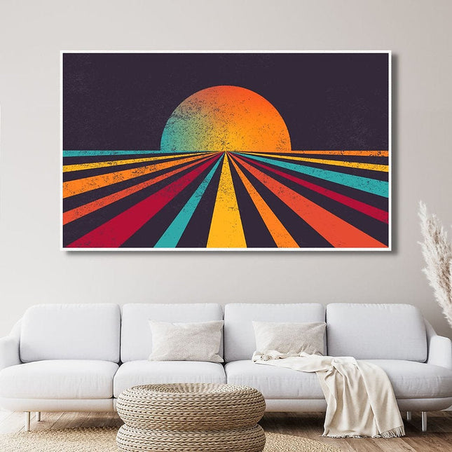Retro Sun: Nostalgic Vibes Canvas Print Wall Poster