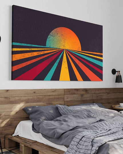 Retro Sun: Nostalgic Vibes Canvas Print Wall Poster