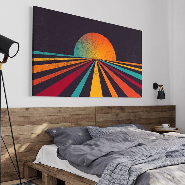 Retro Sun: Nostalgic Vibes Canvas Print Wall Poster