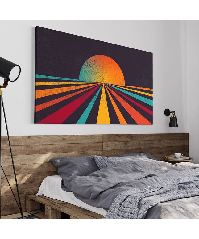 Retro Sun: Nostalgic Vibes Canvas Print Wall Poster