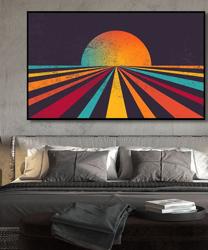 Retro Sun: Nostalgic Vibes Canvas Print Wall Poster