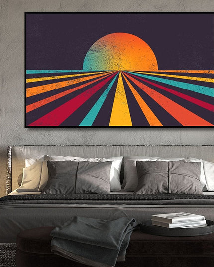 Retro Sun: Nostalgic Vibes Canvas Print Wall Poster