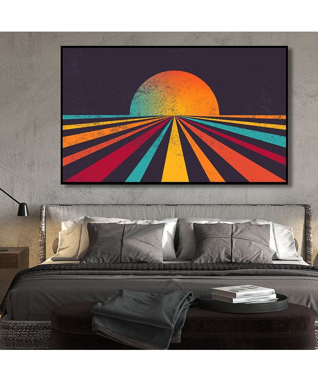 Retro Sun: Nostalgic Vibes Canvas Print Wall Poster