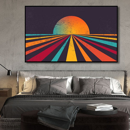 Retro Sun: Nostalgic Vibes Canvas Print Wall Poster