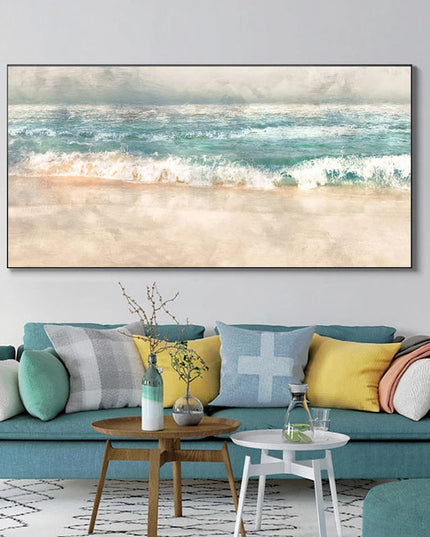 Riding the Waves: Serene Beach Surf Canvas Print 