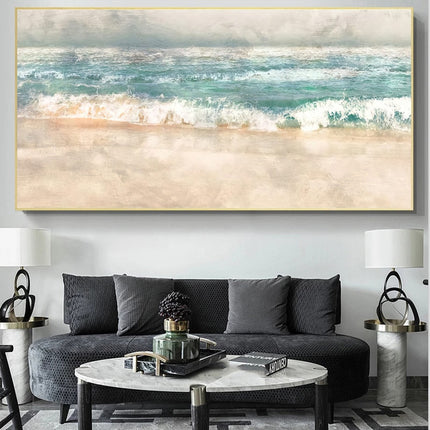 Riding the Waves: Serene Beach Surf Canvas Print 