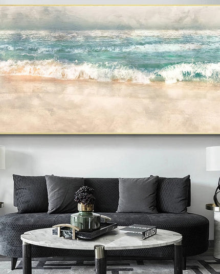 Riding the Waves: Serene Beach Surf Canvas Print 