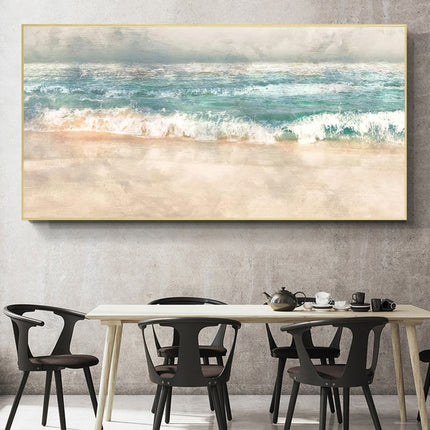Riding the Waves: Serene Beach Surf Canvas Print 