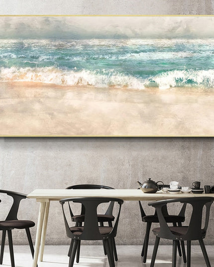 Riding the Waves: Serene Beach Surf Canvas Print 