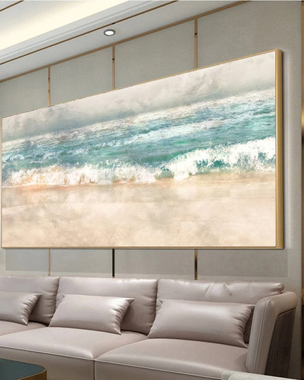 Riding the Waves: Serene Beach Surf Canvas Print 