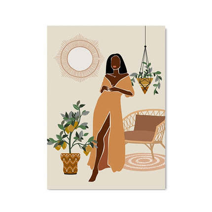 Soulful Expressions: African Woman Boho Art Print 