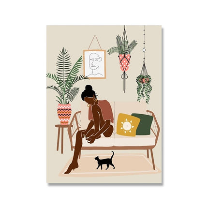 Soulful Expressions: African Woman Boho Art Print 