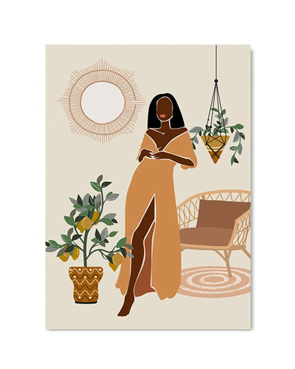 Soulful Expressions: African Woman Boho Art Print 