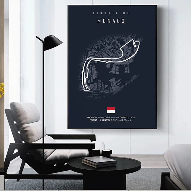 Speed and Precision: F1 Formula 1 Track Circuit Wall Poster 