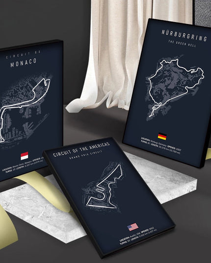 Speed and Precision: F1 Formula 1 Track Circuit Wall Poster 