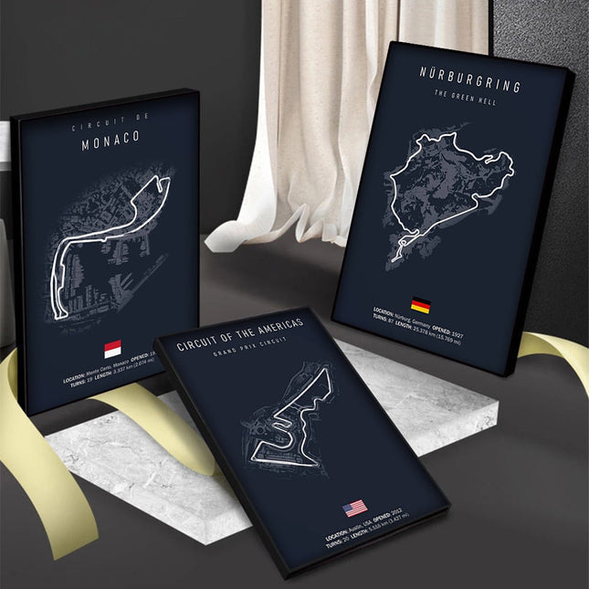 Speed and Precision: F1 Formula 1 Track Circuit Wall Poster 