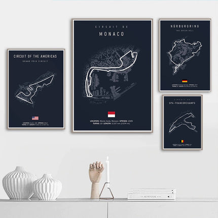 Speed and Precision: F1 Formula 1 Track Circuit Wall Poster 