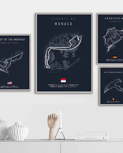 Speed and Precision: F1 Formula 1 Track Circuit Wall Poster 