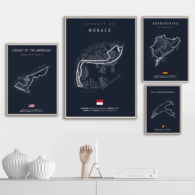 Speed and Precision: F1 Formula 1 Track Circuit Wall Poster 