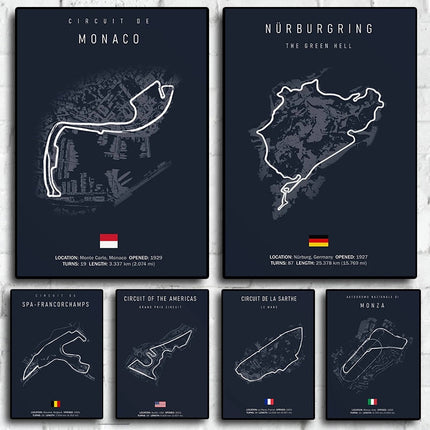Speed and Precision: F1 Formula 1 Track Circuit Wall Poster 