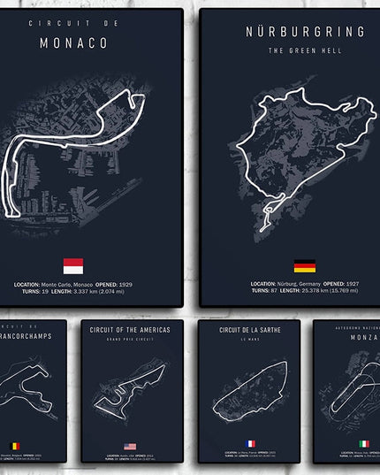 Speed and Precision: F1 Formula 1 Track Circuit Wall Poster 